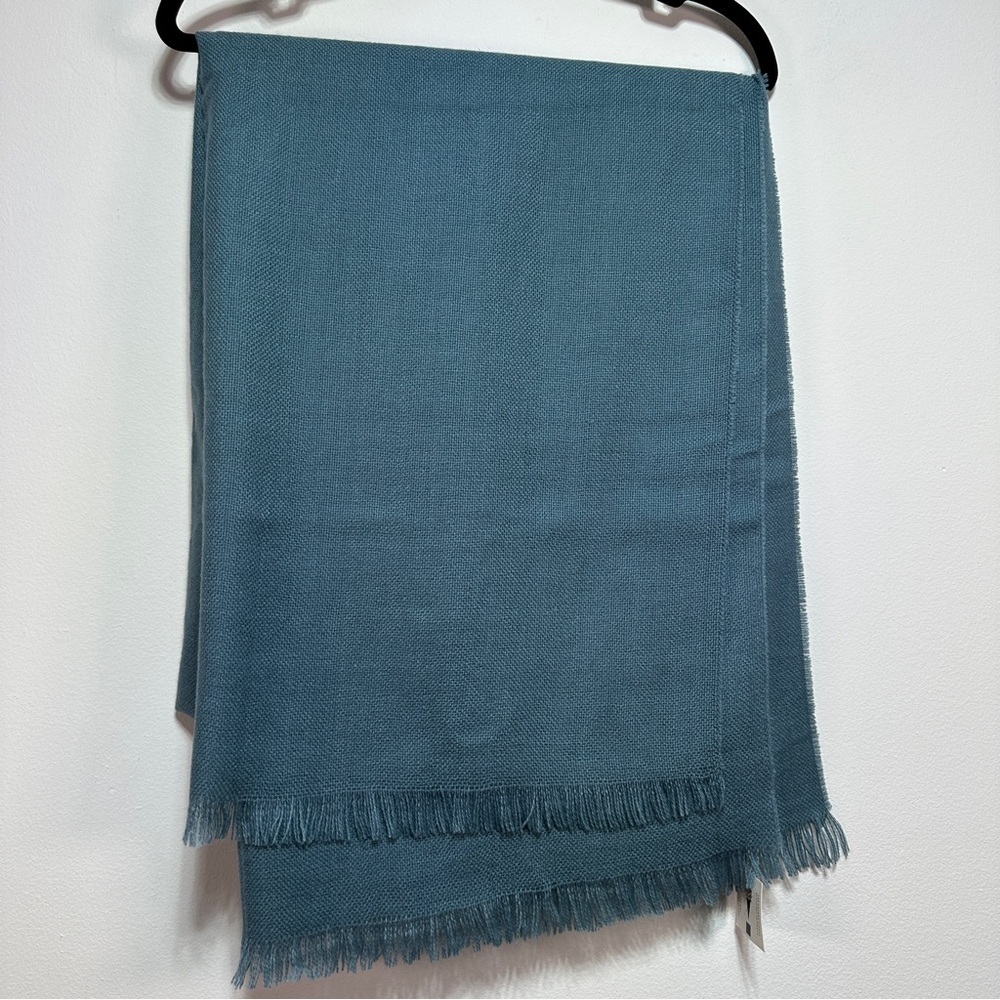 Indigo Blue Knit Scarf Long Lightweight Acrylic Wrap Teal NWT